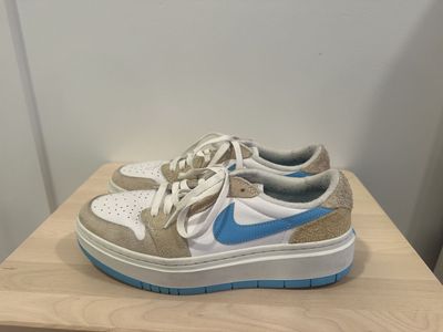 Jordan Air 1 Elevate Low Sole-Blue-Brown Suede-Size 11.5 Women's