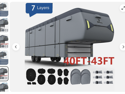 5th Wheel RV Cover Fits 33'-43' Waterproof Anti-UV Fifth Wheel Toy Hauler Camper