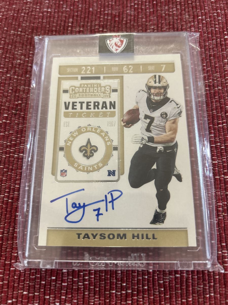 Taysom Hill 2019 Panini Contenders Veteran Ticket Autographed Football Card New Orleans Saints BYU Cougars Auto Signed