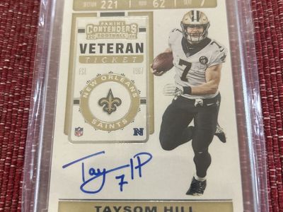 Taysom Hill 2019 Panini Contenders Veteran Ticket Autographed Football Card New Orleans Saints BYU Cougars Auto Signed