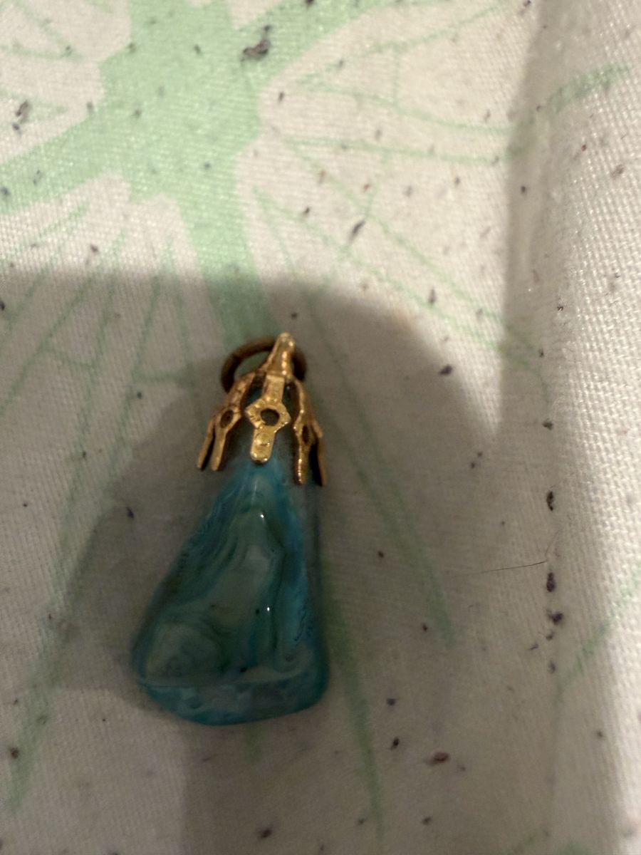 A natural blue rock stone pendant