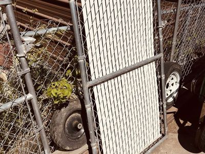Chain link gate. (With privacy slats)