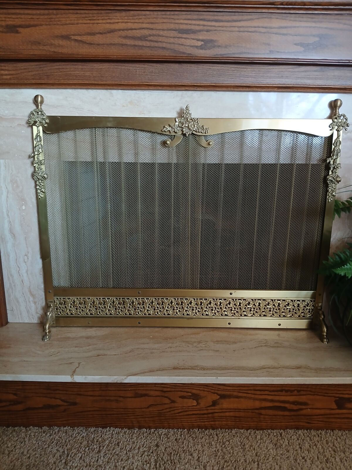 Fancy Brass Fireplace Screen