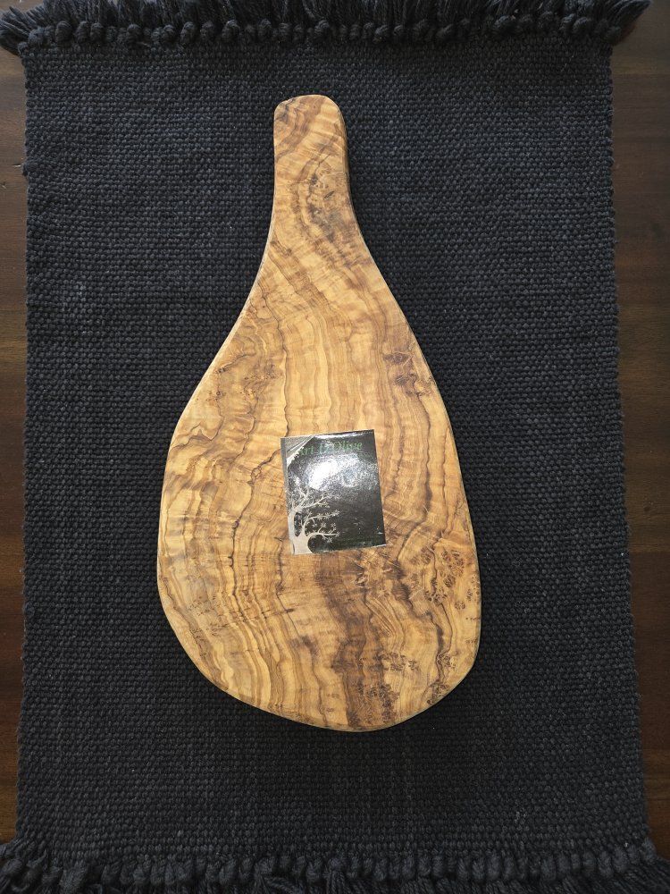 Art D'Olive Handcrafted Live Edge Olive Wood Cutting Board Charcuterie Paddle