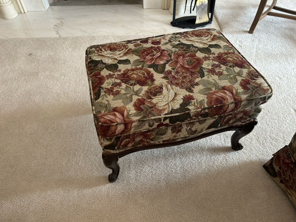 Floral Tapestry Ottoman