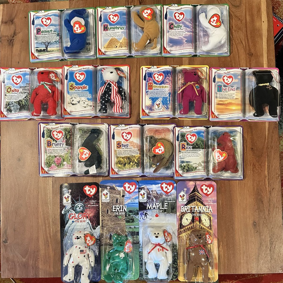 Vintage McDonald's Ty Teenie Beanie Babies Collection Lot - Sealed In Original Packaging