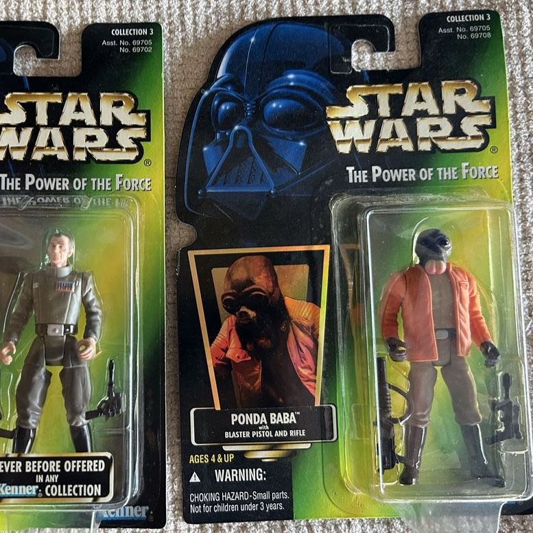 Star Wars The Power of the Force Ponda Baba with Blaster Pistol Action Figures Green Card Collection 3