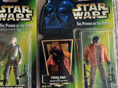 Star Wars The Power of the Force Ponda Baba with Blaster Pistol Action Figures Green Card Collection 3
