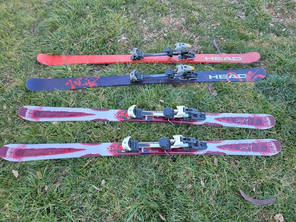 alpine touring skis with fritschi freeride binding