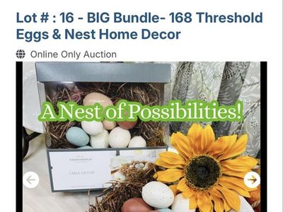 Threshold Decorative Eggs & Nest Home Decor, New, Centerpiece Filler