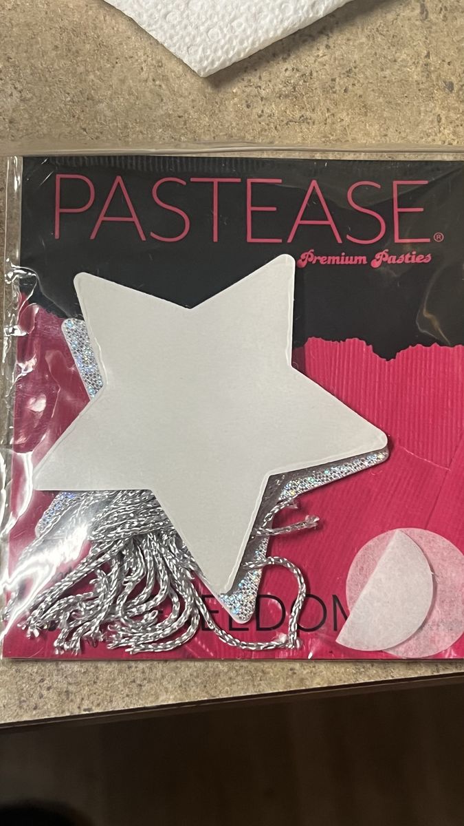 Pastease Premium Silver Glitter Star Pasties with Fringe