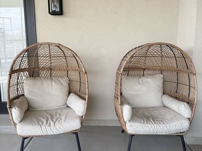 Two Large Egg Chairs