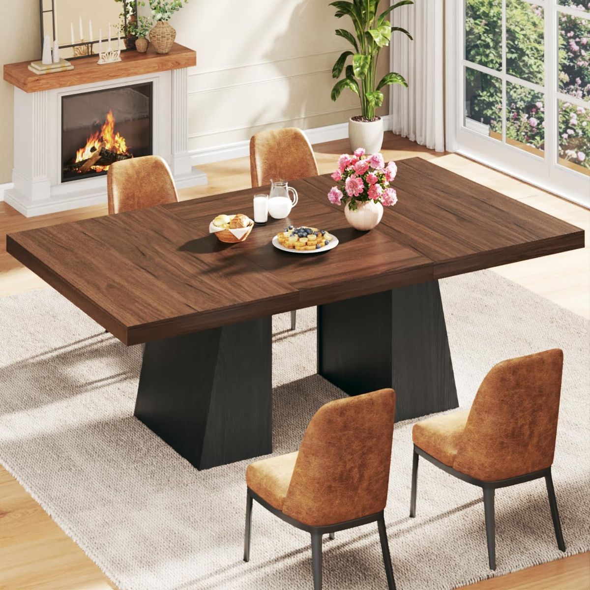 63" Extendable Dining Table for 6-8 - TABLE ONLY