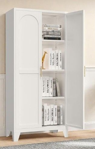 New - Beaunicorn 61" Metal Storage Cabinet w/ Doors & Shelves