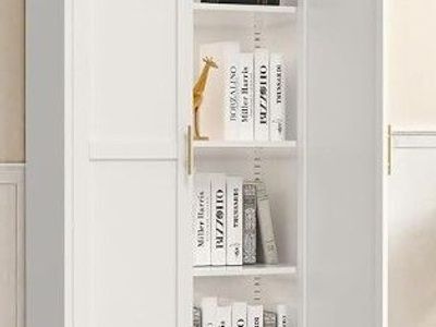 New - Beaunicorn 61" Metal Storage Cabinet w/ Doors & Shelves