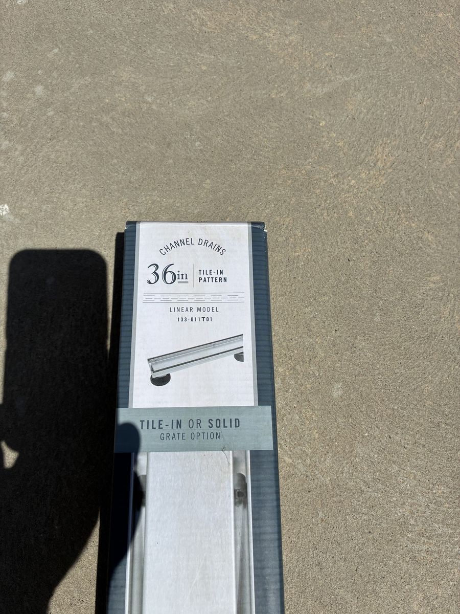 36” tile in Chanel drain