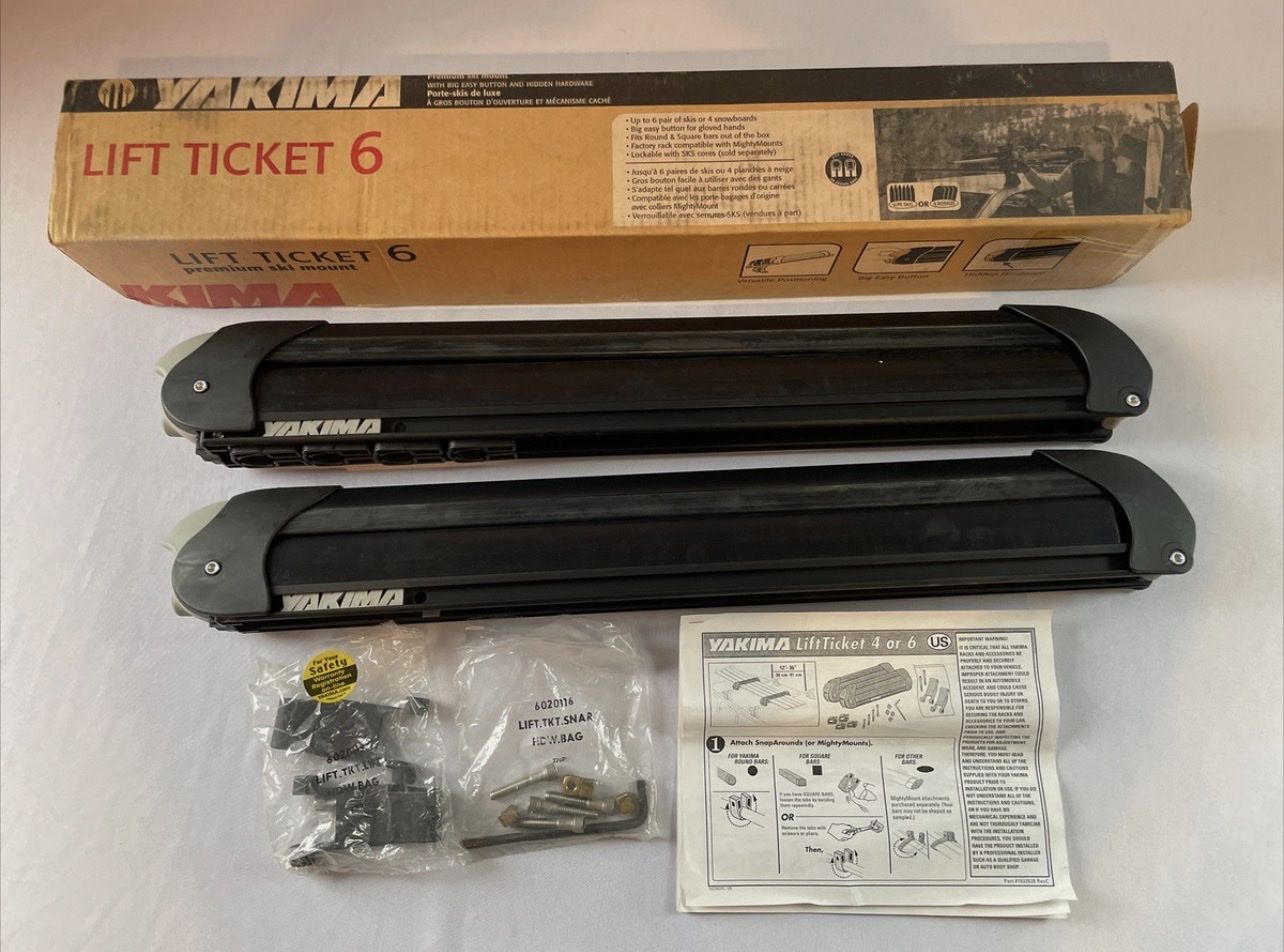 Yakima Lift Ticket 6 Premium Ski/Snowboard Mount - Fits 6 Pairs Skis or 4 Snowboards