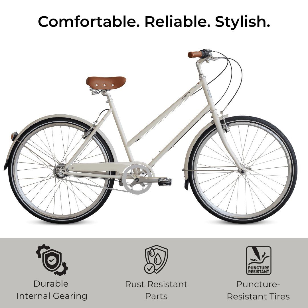 Franklin 3 City Bike, Ivory Small/Medium