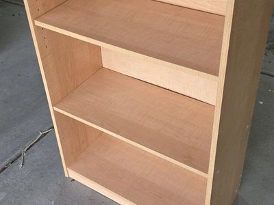 Wooden Bookcase 3-Shelf Light Wood Finish Storage Unit