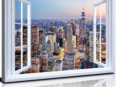 New 24x36 New York City Wall Art for Living Room NYC Skyline Wall Decor Manhattan Landscape