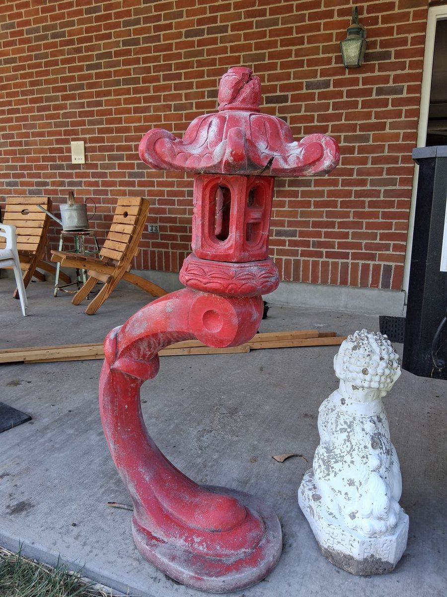 48" Cantilevered Asian Garden Lantern Sculpture