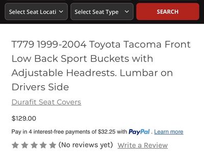 99-04 Toyota Tacoma seat covers