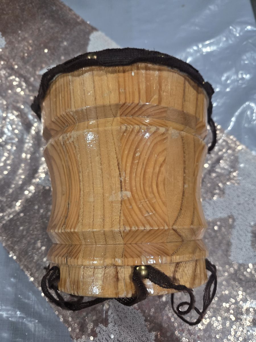 Handmade Wooden Bongo Drum Small Percussion Instrument