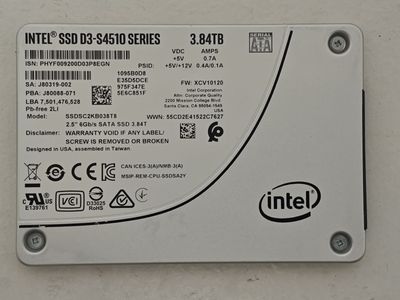 Intel D3-S4510 3.84TB Enterprise SATA SSD — Health 100%