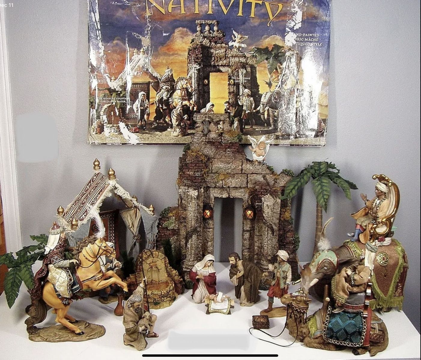 Huge 1994 Tabletop NATIVITY Set~Costco/Kirkland  #790605 ~Creche de Noel~Christmas Decoration