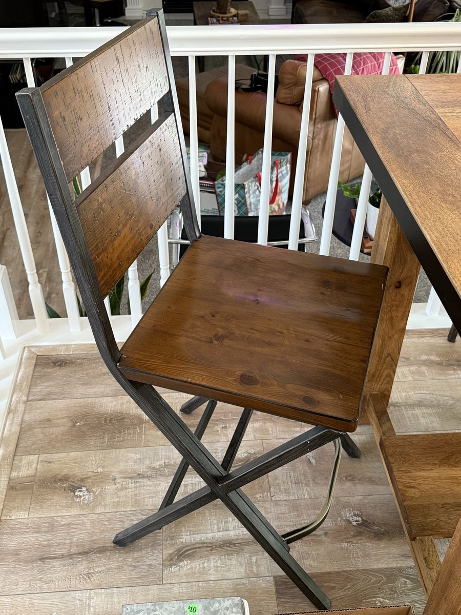 Counter height wood/metal chairs