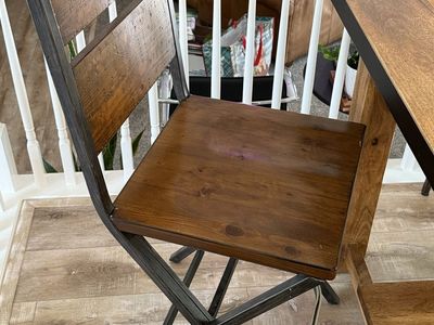 Counter height wood/metal chairs