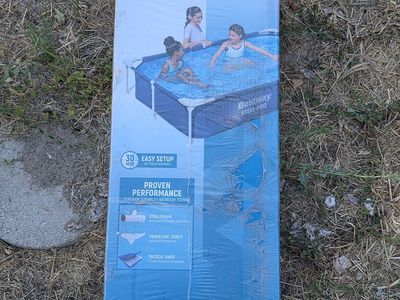 Bestway Steel Pro Above Ground Rectangular Frame Pool 7ft 3in x 59in x 17in