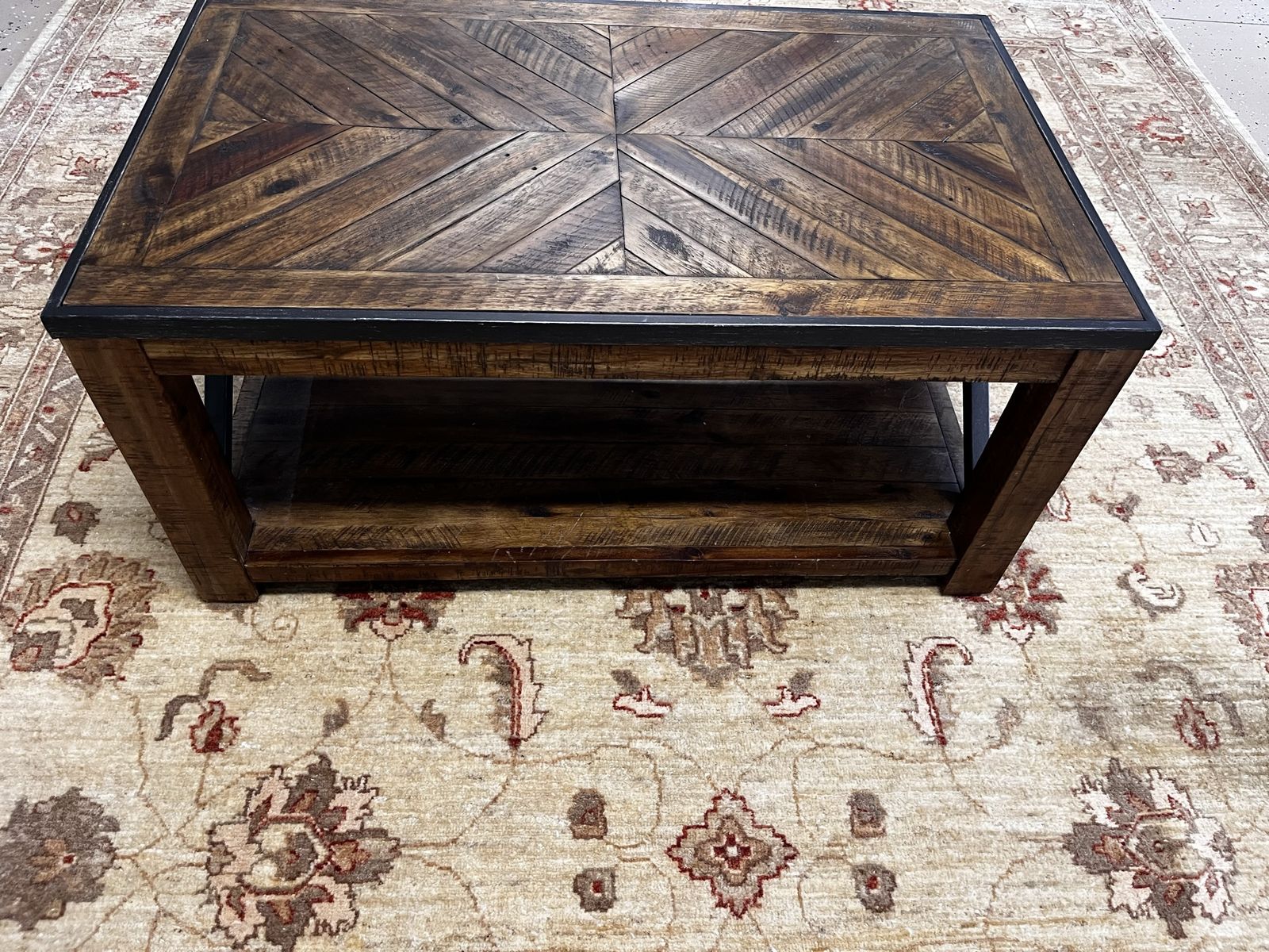 Magnussen Penderton Wood Rectangular Cocktail Table, Small, Natural Sienna