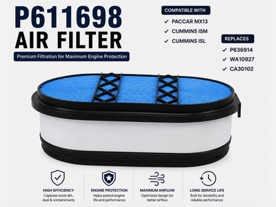 P611698 Air Filter PACCAR MX13 Cummins ISM ISL Replace P636914 WA10927