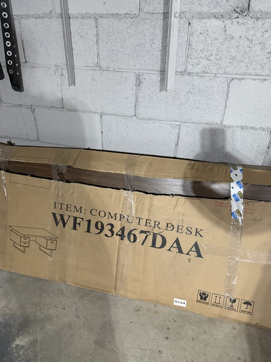 New WF193467DAA Computer Desk - Unopened Wood Grain Finish Desk for Home Office