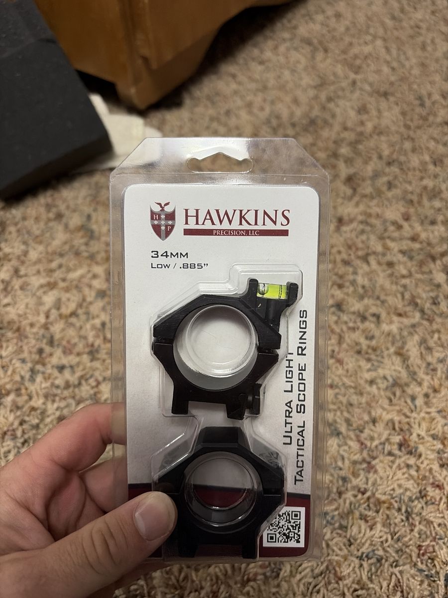 Hawkins Precision Ultra Light Tactical Scope Rings 34MM Low/.885"