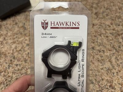 Hawkins Precision Ultra Light Tactical Scope Rings 34MM Low/.885"