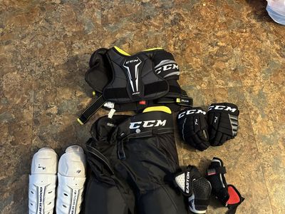CCM JUNIOR HOCKEY GEAR FOR SALE AS is