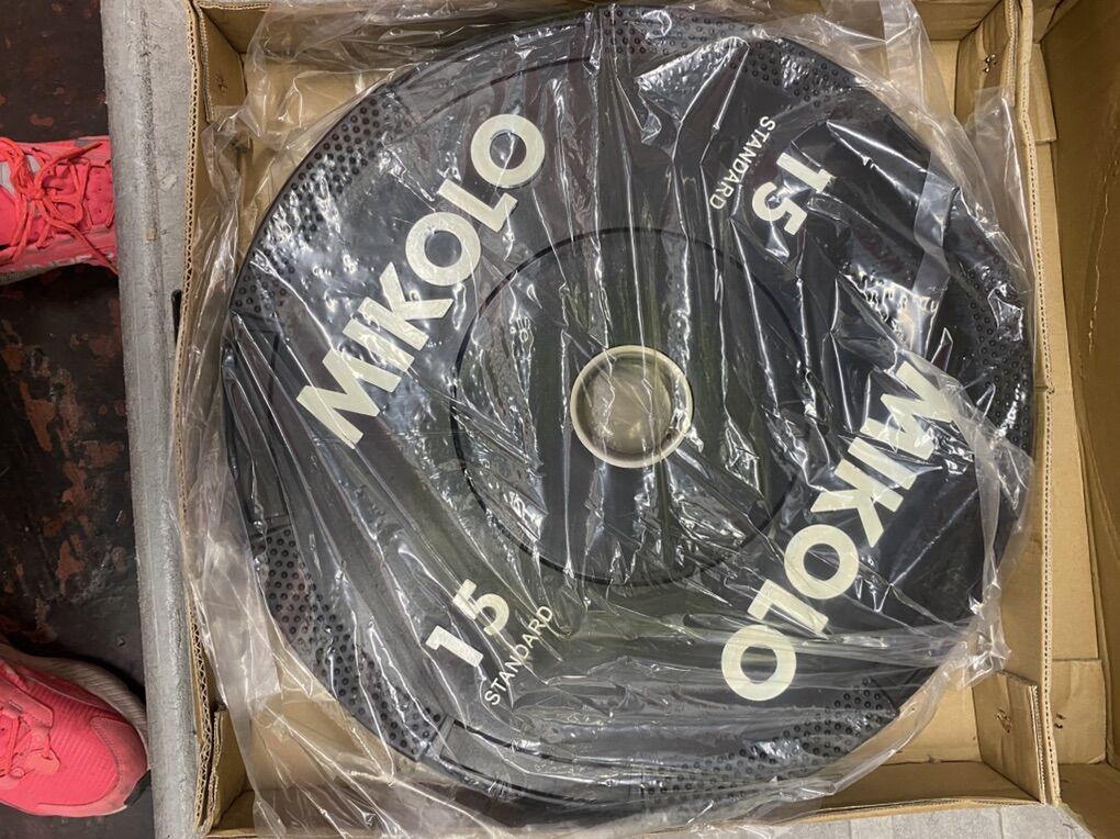 PAIR OF 15LB BUMPER PLATES barbell weights