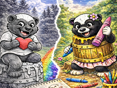 Savage Meets Sweet The Honey Badger Coloring Book You Didn’t Know You Needed! (80 Pages