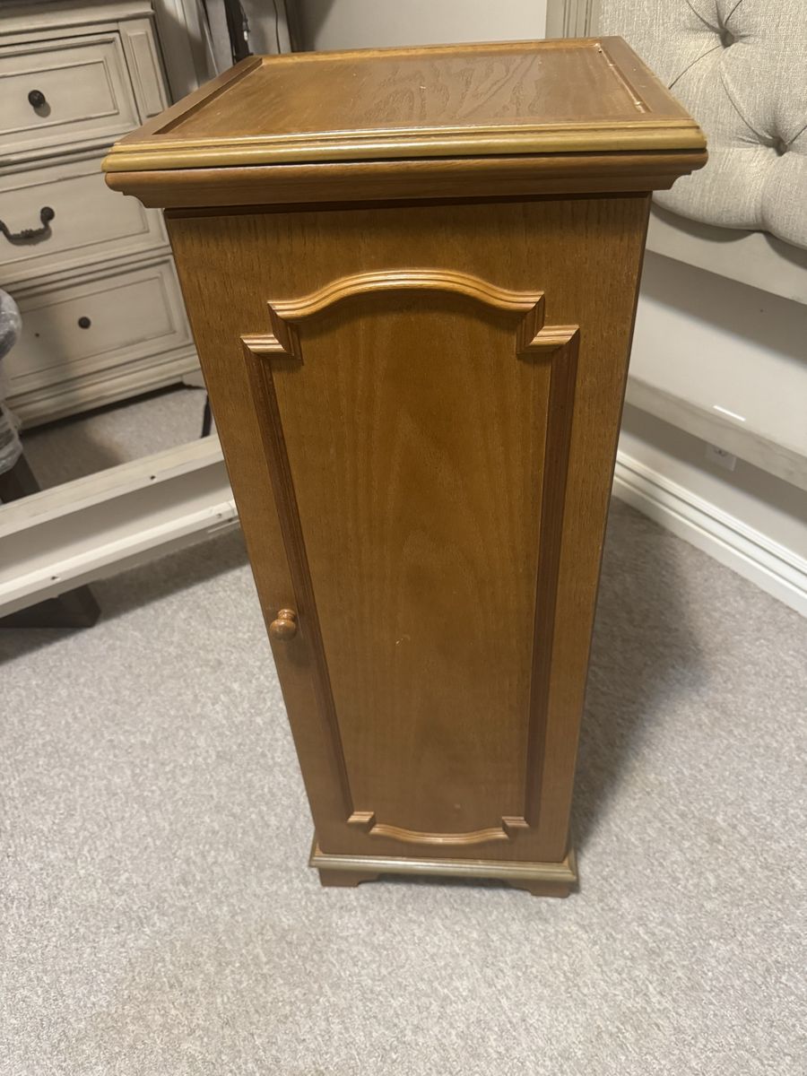 Vintage 1988 Powell Wooden Jewelry Armoire with Mirror