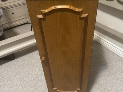 Vintage 1988 Powell Wooden Jewelry Armoire with Mirror