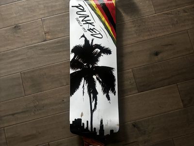 Punked Drop Through Longboard Complete - Palm Tree Graphic & 70mm Speed Cruiser Wheels