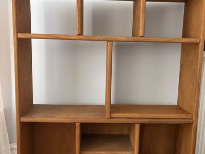 Vintage 1970s Monteverdi-Young Solid Oak Room Divider Bookcase - MCM / Brutalist