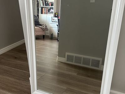 Large White Framed Wall Mirror