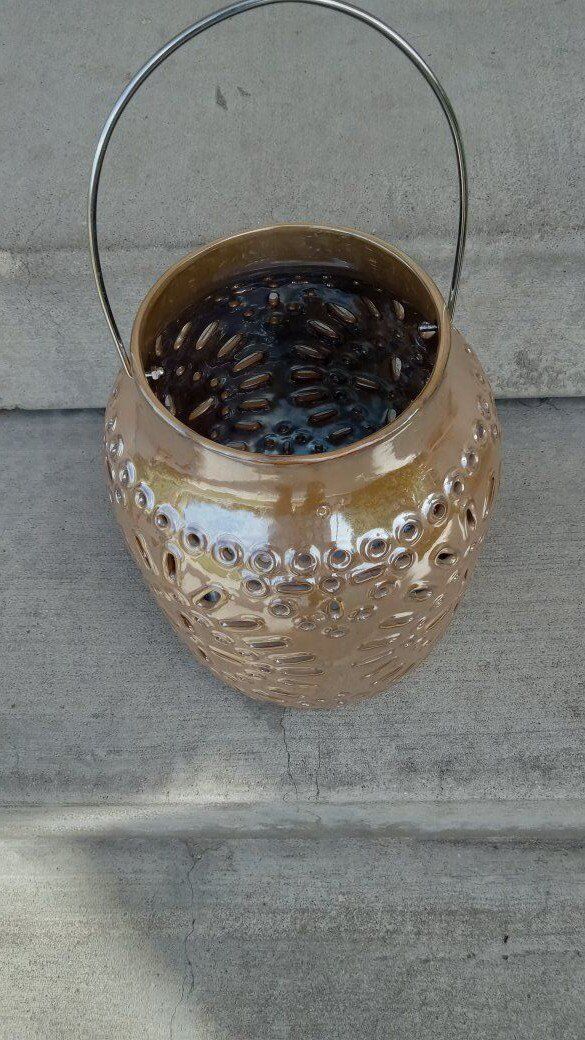 Large Glossy Iridescent Copper Brown Vase Fancy