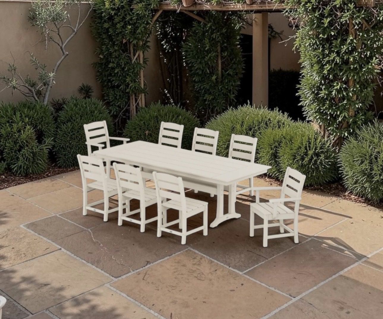 POLYWOOD Lakeside 9 Piece Farmhouse Dining Set