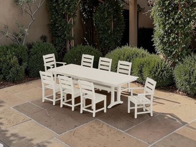 POLYWOOD Lakeside 9 Piece Farmhouse Dining Set