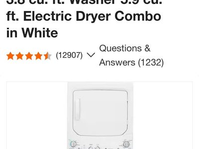 GE washer dryer stack combo unit