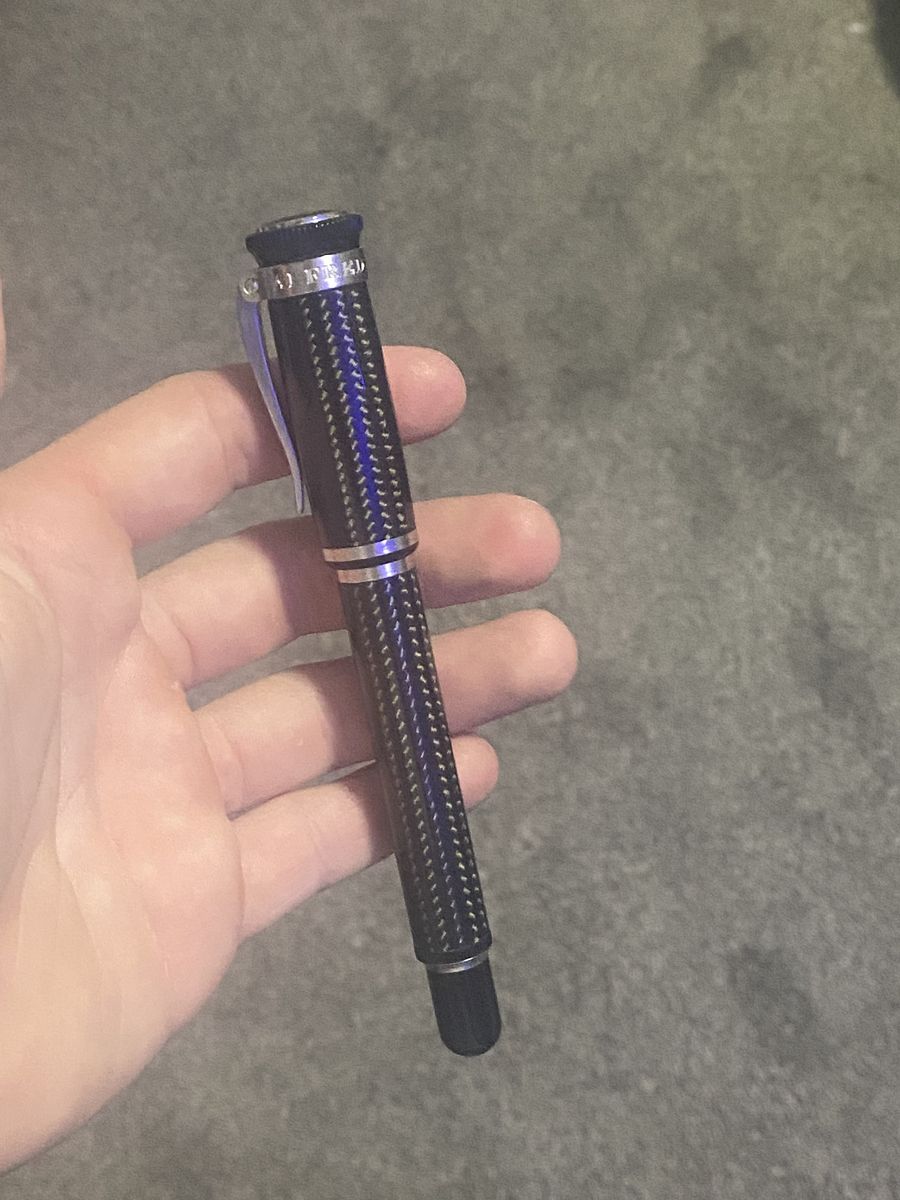 Alfred Dumhill Carbon Fibre 24k Silver Gold Pen